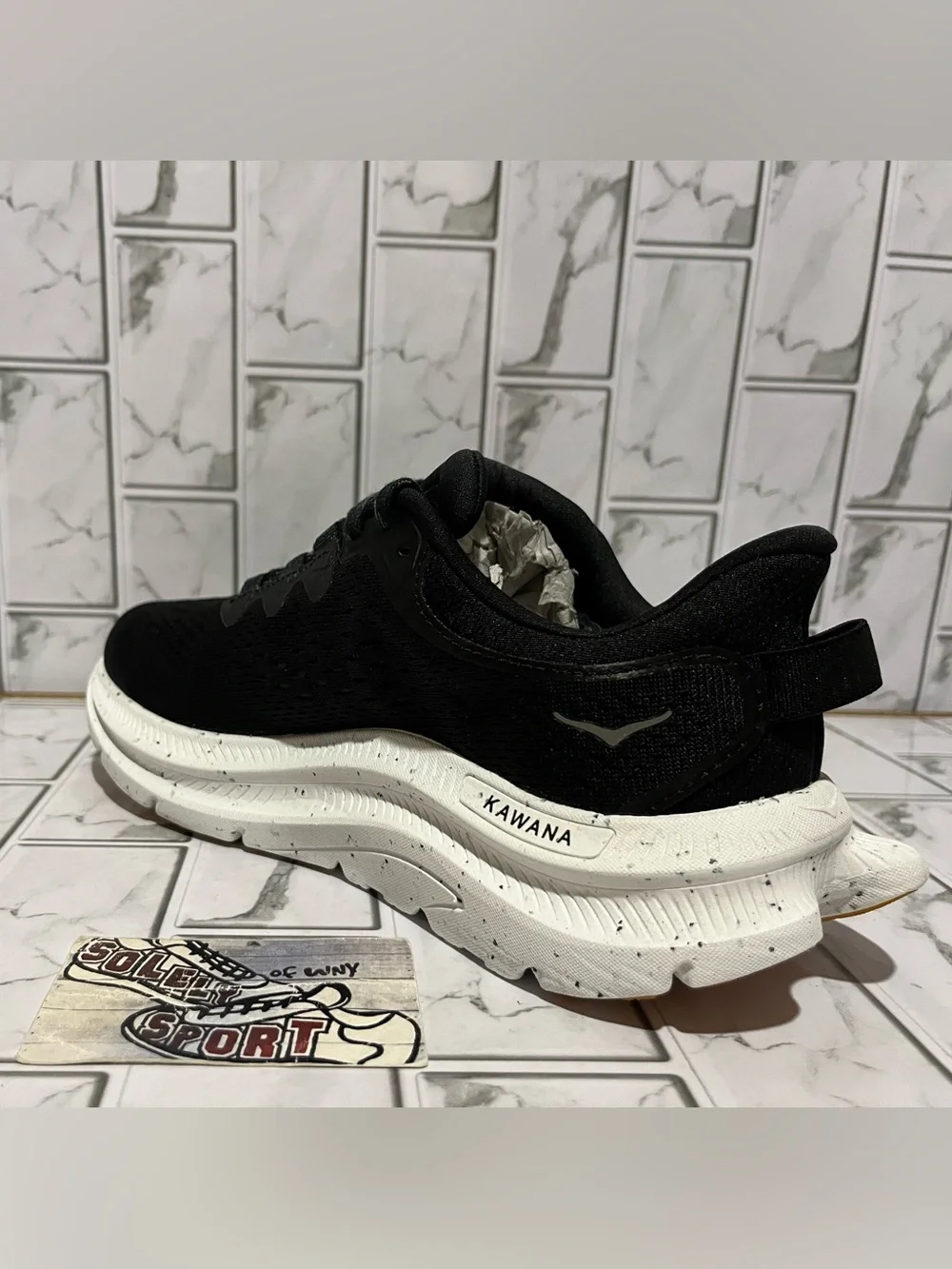 New Hoka One One Kawana 2 Running Training Walking Shoes Black White Women 7 7.5